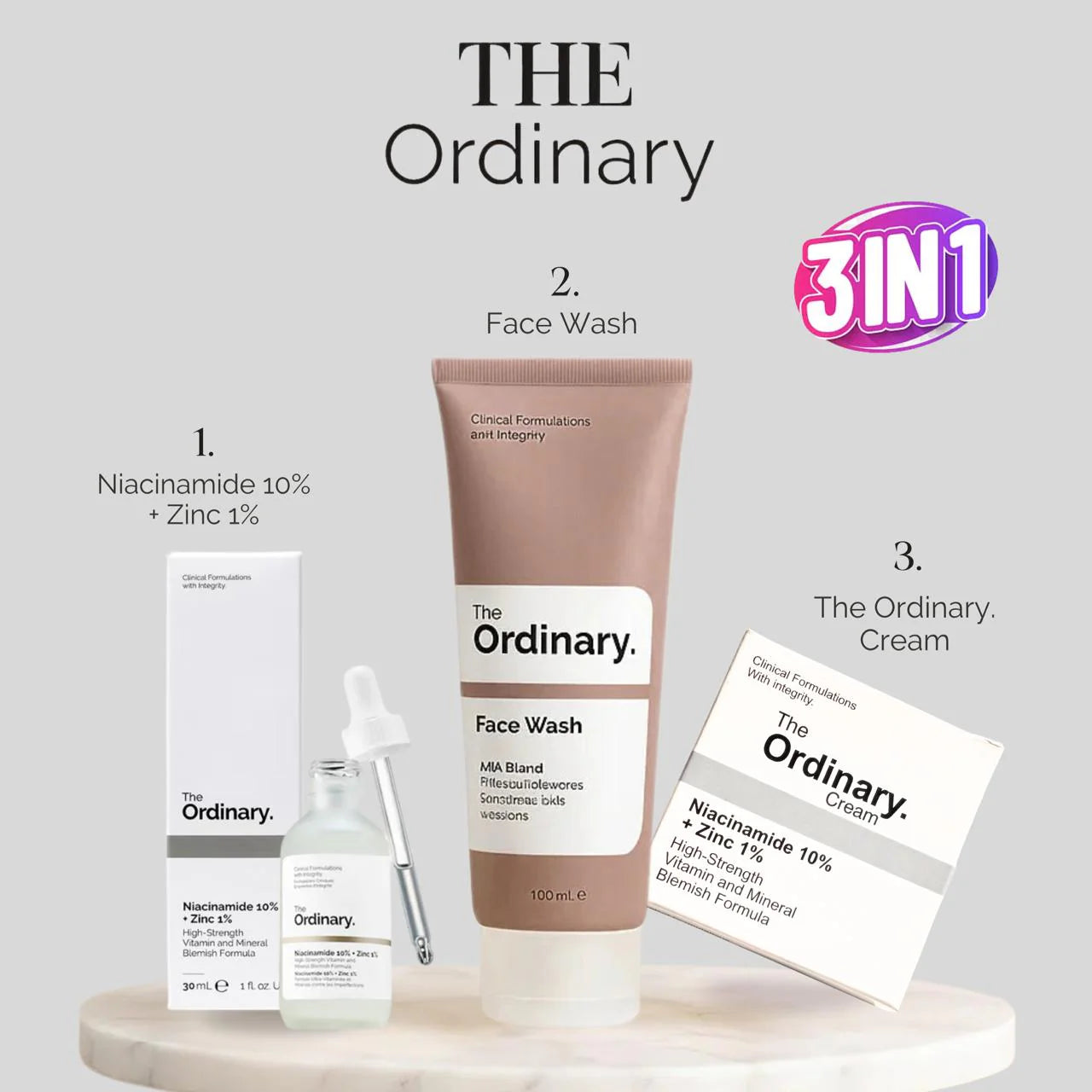 The Ordinary Niacinamide Serum, Night Cream & Ordinary Facewash Free umrah box